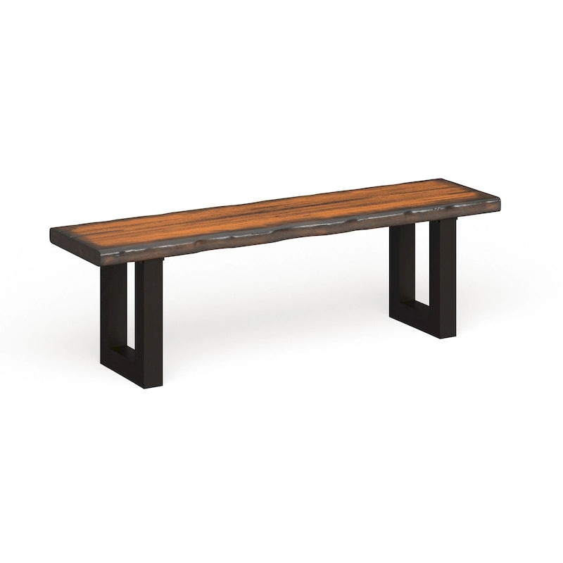 Banc de salle à manger rustique en bois massif de chêne en U par
