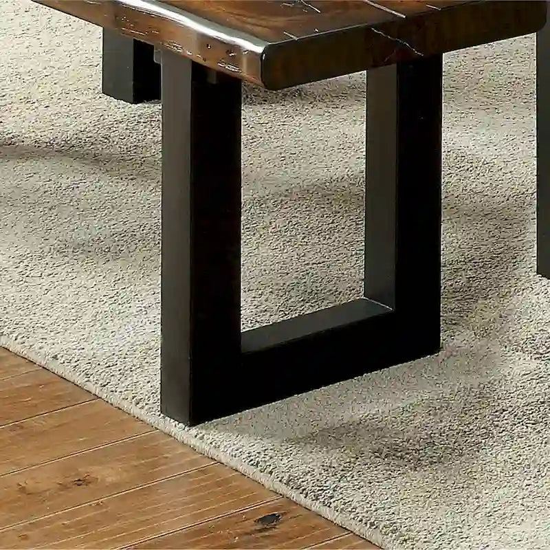 Banc de salle à manger rustique en bois massif de chêne en U par