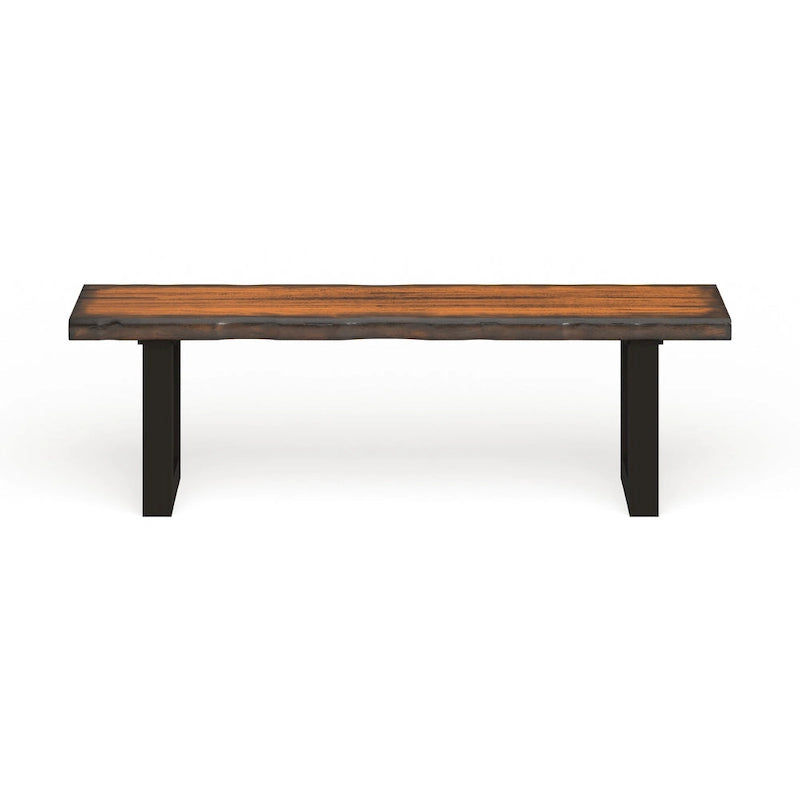 Banc de salle à manger rustique en bois massif de chêne en U par