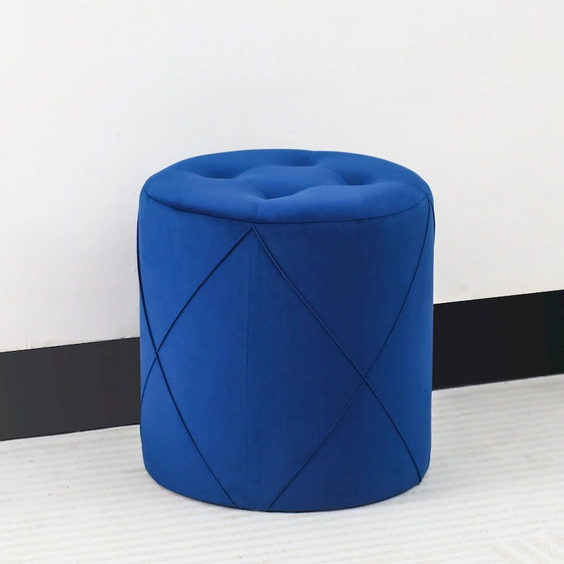 Repose-pieds capitonné rond en velours, tabouret de vanité