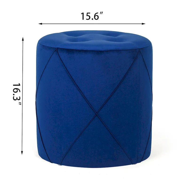 Repose-pieds capitonné rond en velours, tabouret de vanité