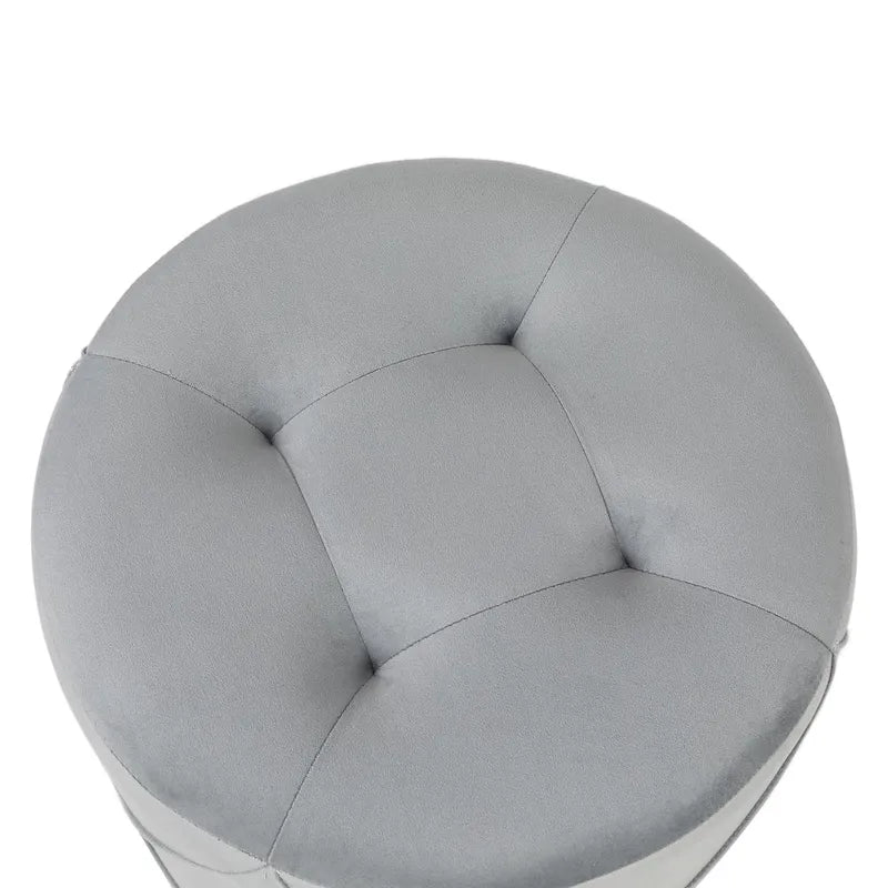 Repose-pieds capitonné rond en velours, tabouret de vanité