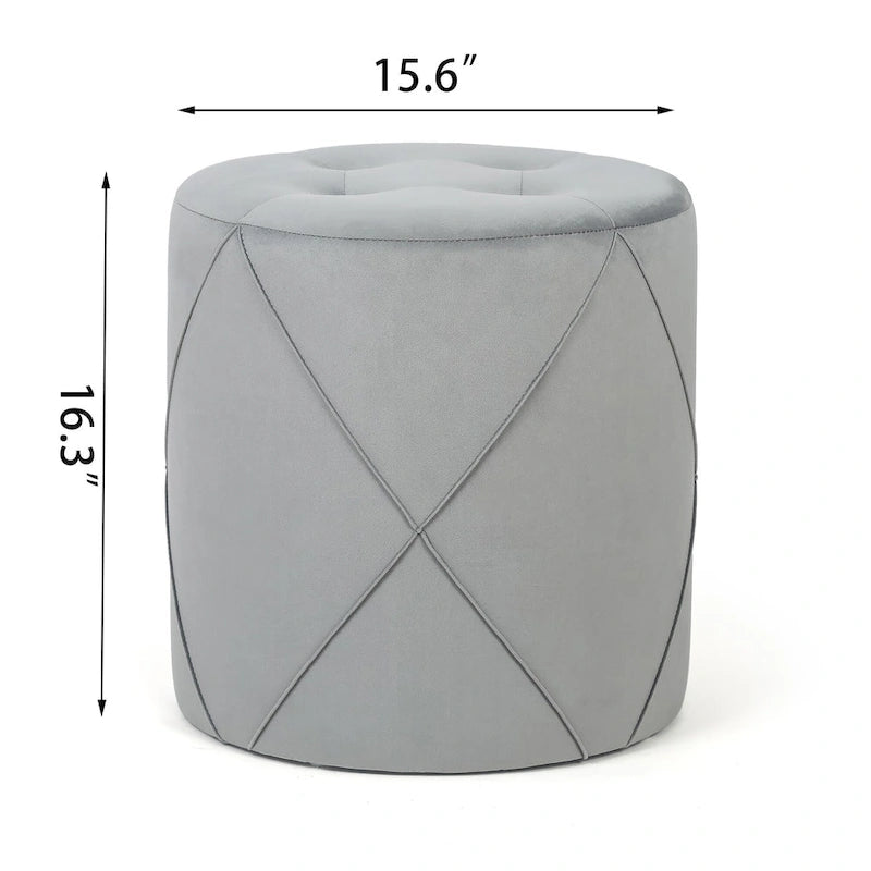 Repose-pieds capitonné rond en velours, tabouret de vanité
