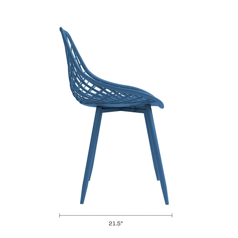 Chaise de salle à manger Mid-Century Modern avec pieds en acier pour l'intérieur ou l'extérieur - Lot de 2