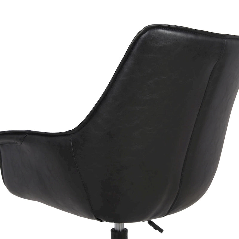 Chaise de bureau en similicuir avec piètement à roulettes en métal