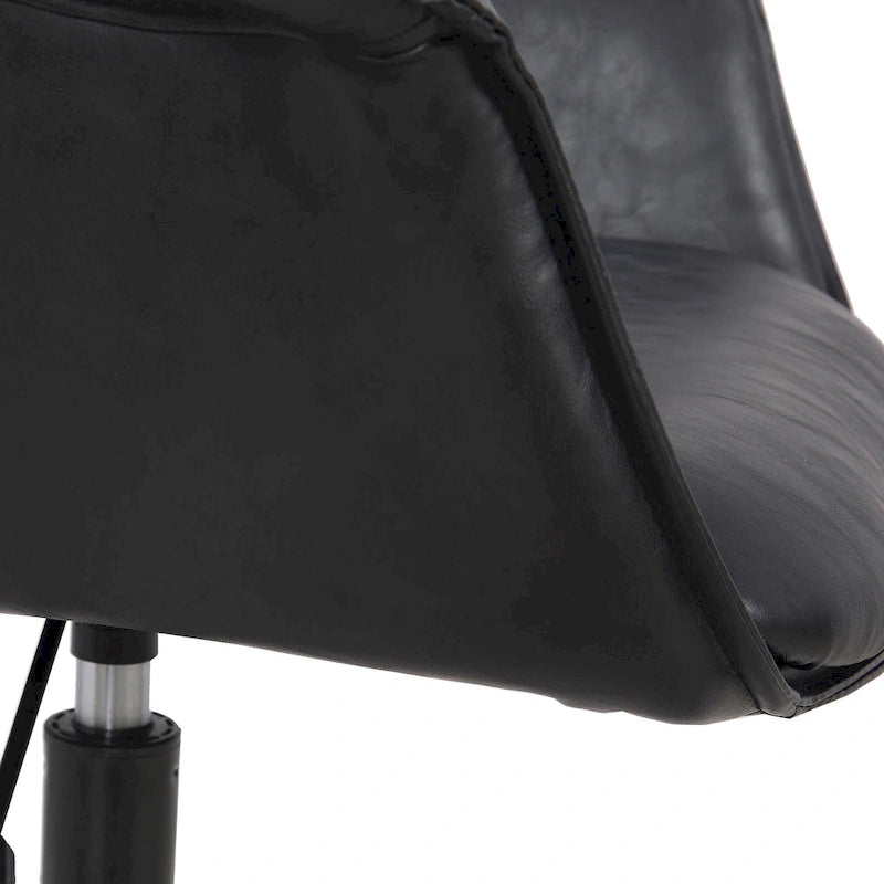Chaise de bureau en similicuir avec piètement à roulettes en métal