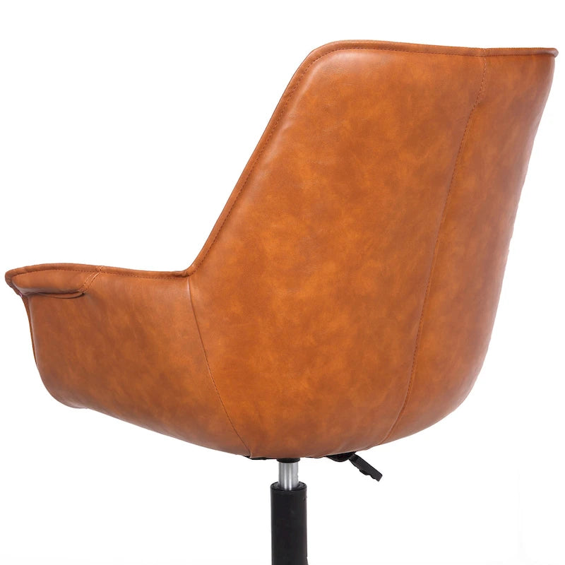 Chaise de bureau en similicuir avec piètement à roulettes en métal