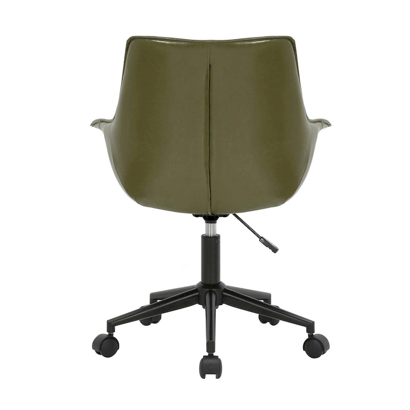 Chaise de bureau en similicuir avec piètement à roulettes en métal