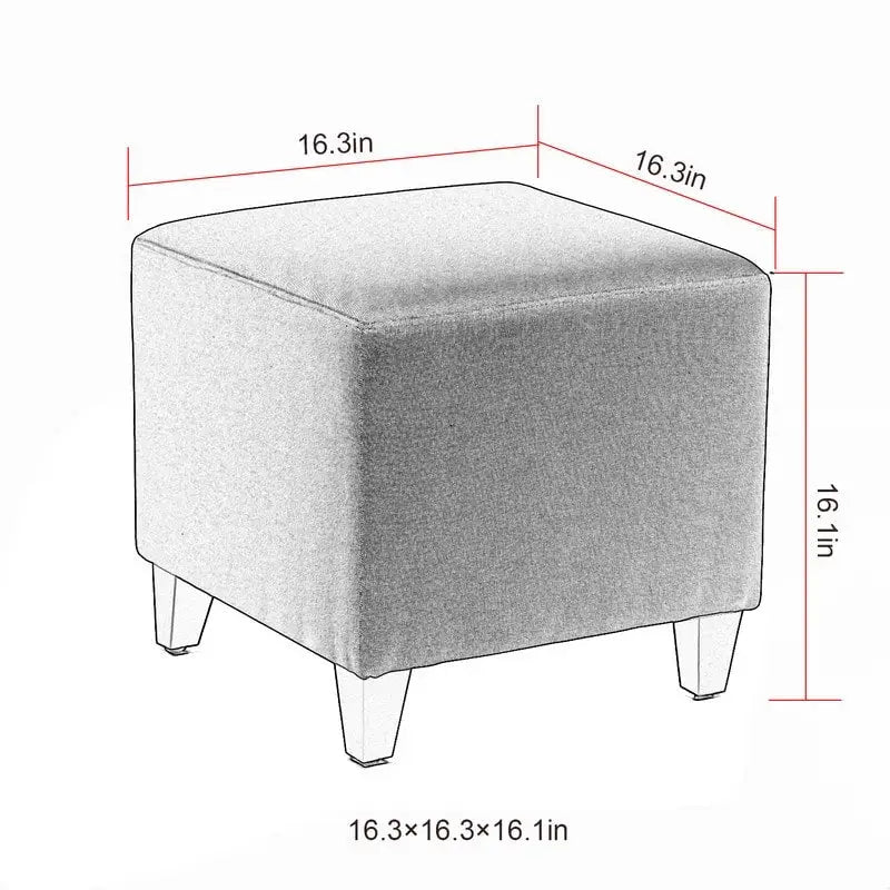 Repose-pieds ottoman carré Petit banc en tissu