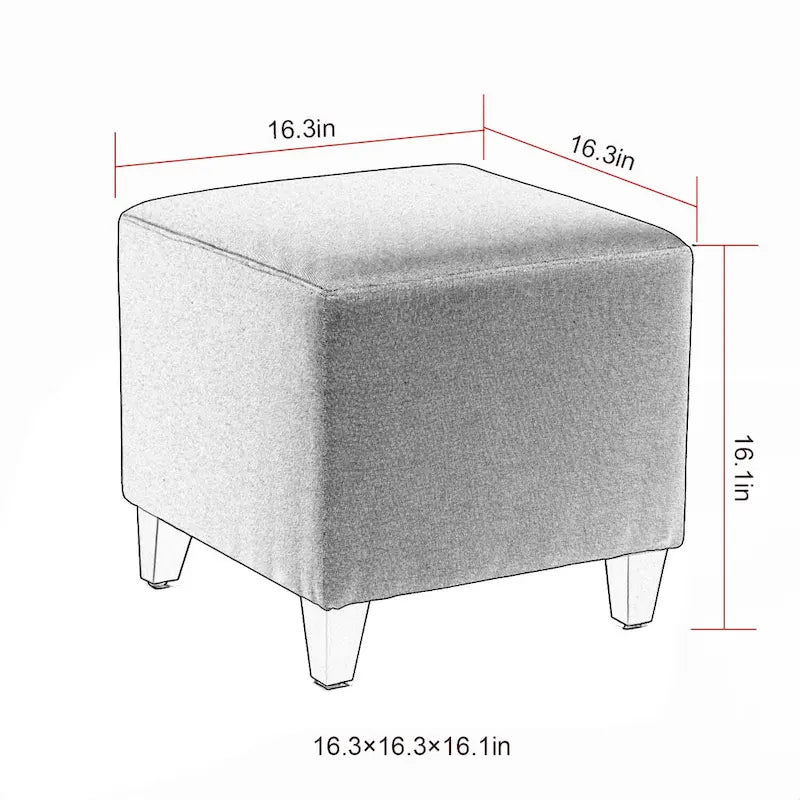 Repose-pieds ottoman carré Petit banc en tissu