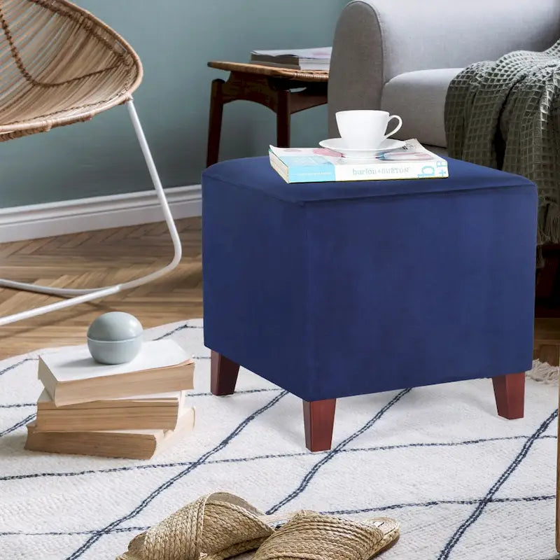 Repose-pieds ottoman carré Petit banc en tissu