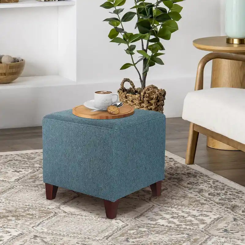 Repose-pieds ottoman carré Petit banc en tissu