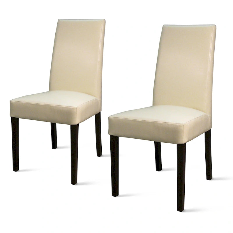 Chaise de salle à manger en cuir, lot de 2