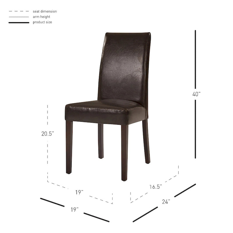 Chaise de salle à manger en cuir, lot de 2