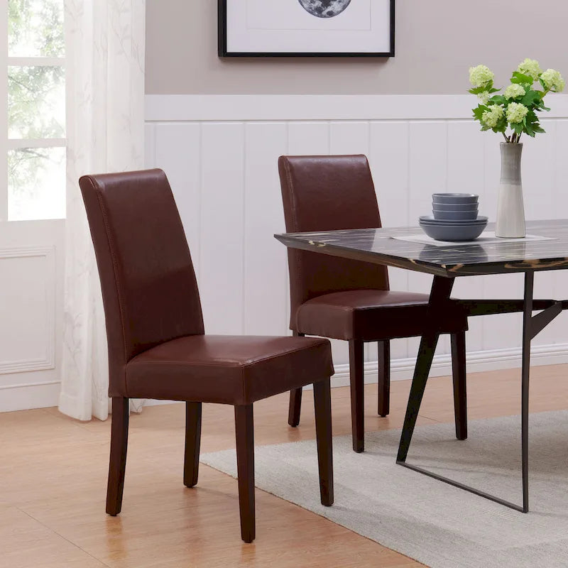 Chaise de salle à manger en cuir, lot de 2