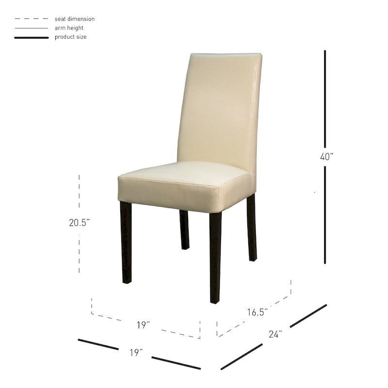 Chaise de salle à manger en cuir, lot de 2