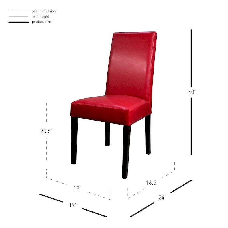 Chaise de salle à manger en cuir, lot de 2