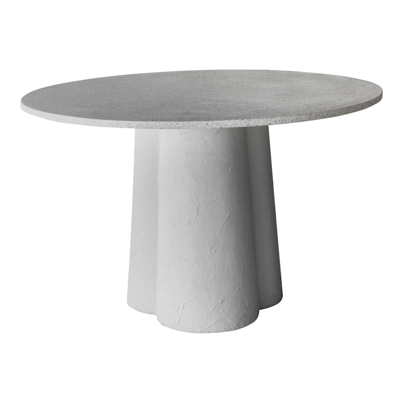 Table de salle à manger en terrazzo avec piétement moderne en béton