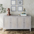 60-in Farmhouse Natural Wood Wash 4 Door Wooden Sideboard Buffet Server Accent Storage Cabinet