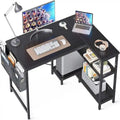 Petit bureau d'ordinateur en L
