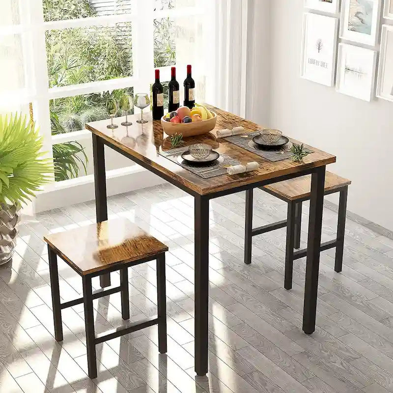 Table de salle à manger compacte pour 2 personnes, Meuble de cuisine idéal, Compacte et durable, Montage facile
