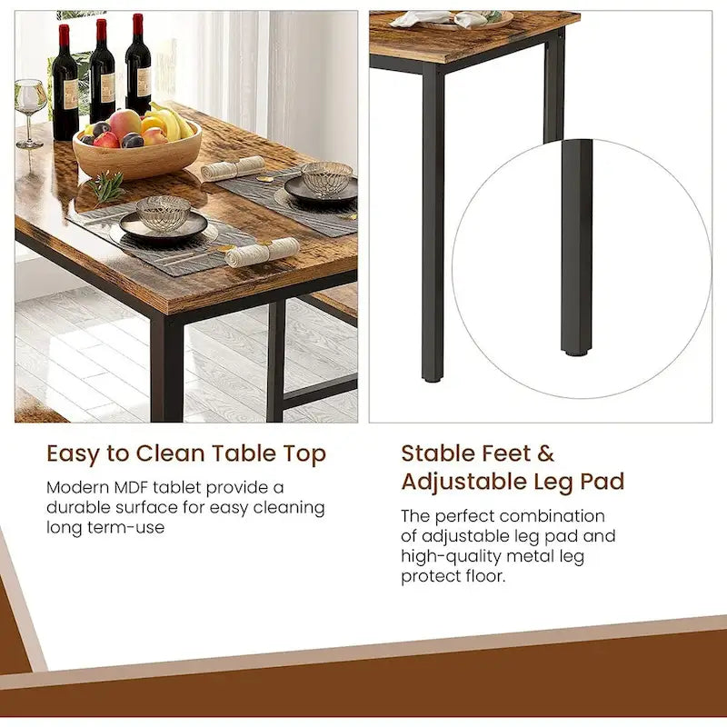 Table de salle à manger compacte pour 2 personnes, Meuble de cuisine idéal, Compacte et durable, Montage facile