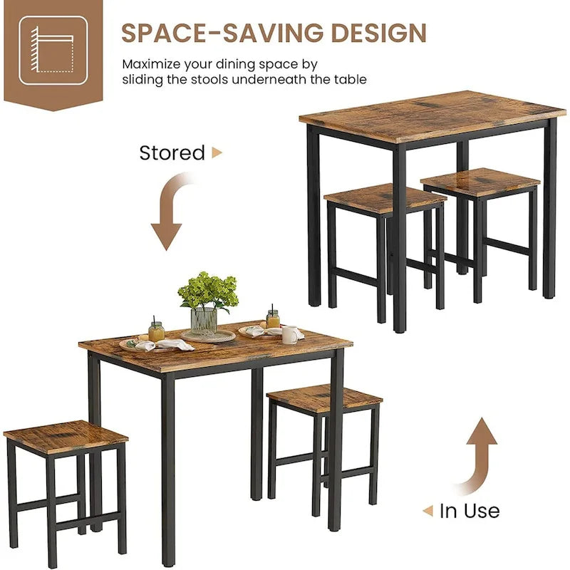 Table de salle à manger compacte pour 2 personnes, Meuble de cuisine idéal, Compacte et durable, Montage facile