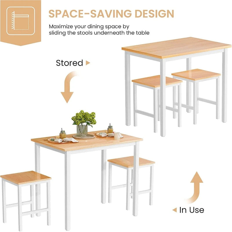 Table de salle à manger compacte pour 2 personnes, Meuble de cuisine idéal, Compacte et durable, Montage facile