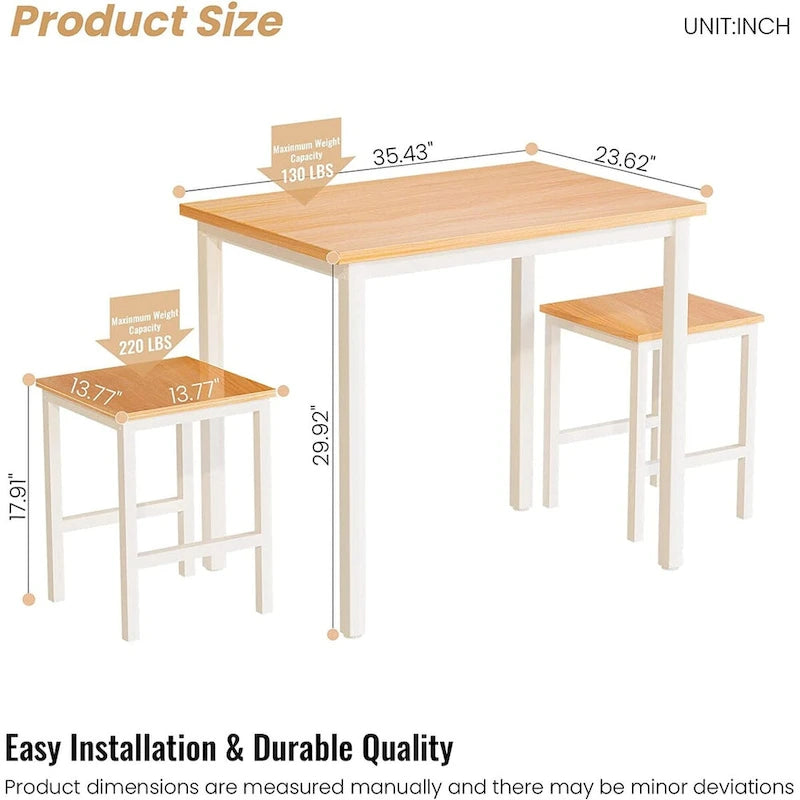 Table de salle à manger compacte pour 2 personnes, Meuble de cuisine idéal, Compacte et durable, Montage facile