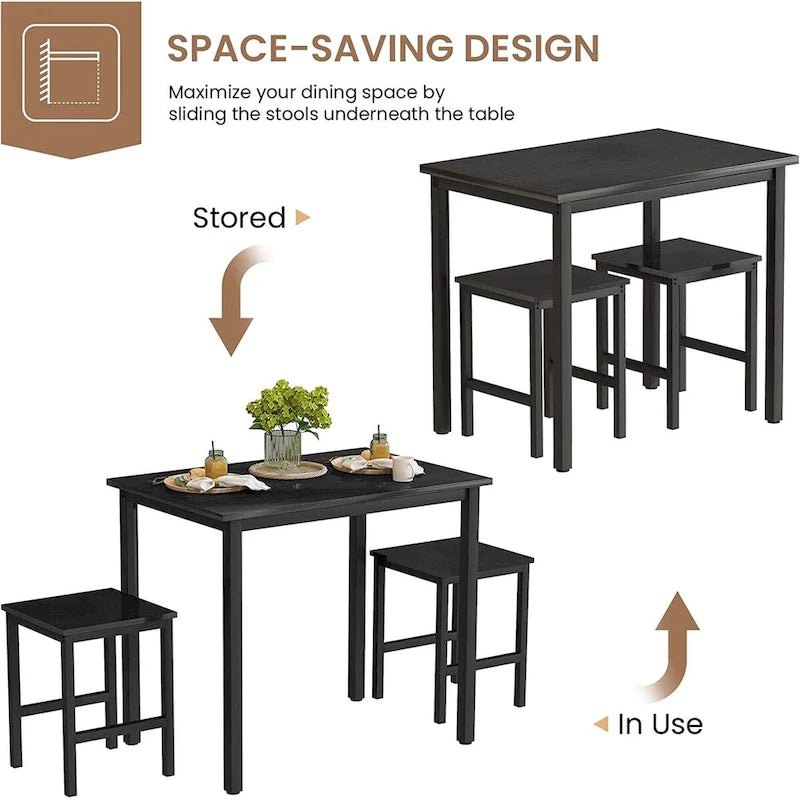 Table de salle à manger compacte pour 2 personnes, Meuble de cuisine idéal, Compacte et durable, Montage facile