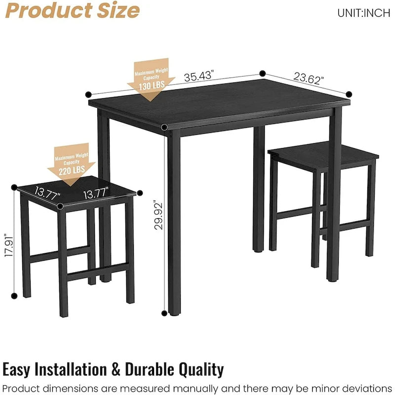 Table de salle à manger compacte pour 2 personnes, Meuble de cuisine idéal, Compacte et durable, Montage facile