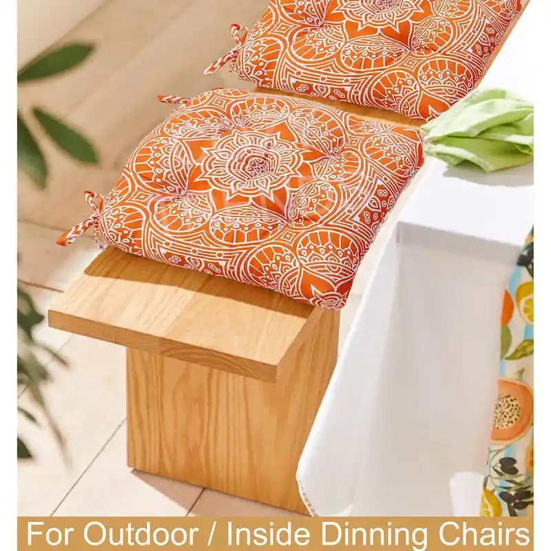 Coussin de chaise intérieur/extérieur, capitonné, résistant aux intempéries, à l'eau et à la décoloration, 19 x 19 (Lot de 2)