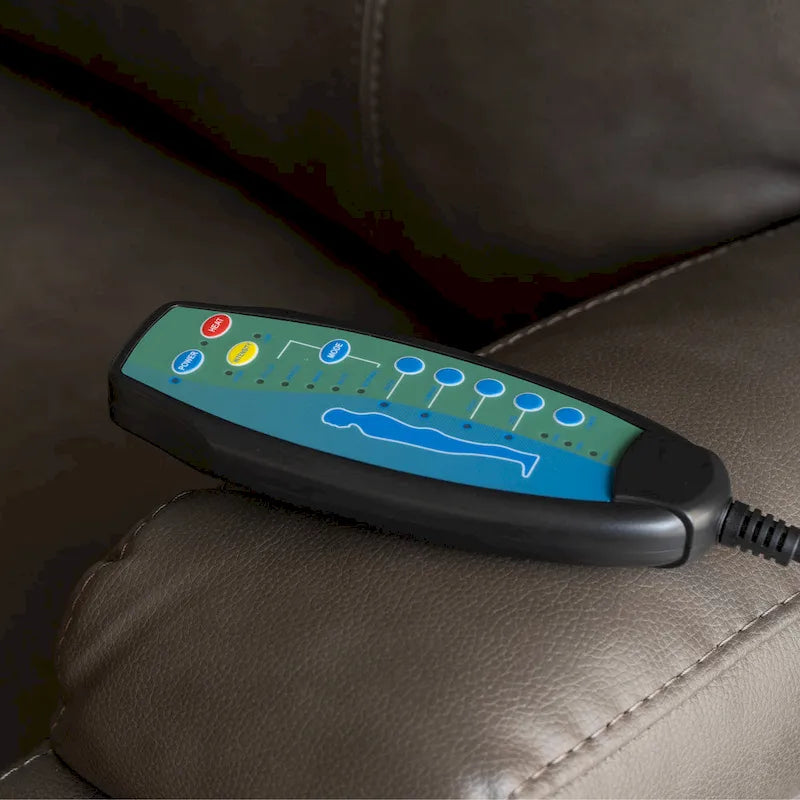 Fauteuil inclinable de massage et de relaxation électrique en similicuir coloris champignon